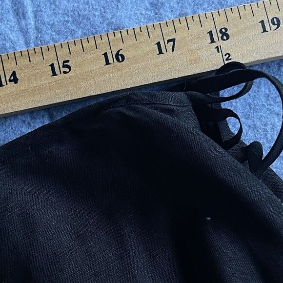 Nine West Woman Skirt Womens 14W Black Embroidered Floral Boho Raw Hem Linen - Picture 10 of 12